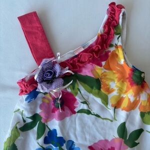Baby Floral One-Shoulder Top with Pink Strap